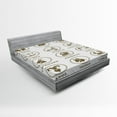 thumbnail image 1 of Ambesonne Astrology Fitted Sheet, Classic Zodiac Chart, Full Size, White Sepia, 1 of 2