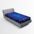 thumbnail image 1 of Ambesonne Astrology Fitted Sheet, Constellation Zodiac, Twin Size, Dark Blue, 1 of 2