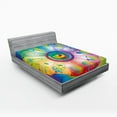 thumbnail image 1 of Ambesonne Astrology Fitted Sheet, Hippie Style Zodiac, Queen Size, Multicolor, 1 of 2
