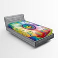 thumbnail image 1 of Ambesonne Astrology Fitted Sheet, Hippie Style Zodiac, Twin XL Size, Multicolor, 1 of 2