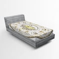 thumbnail image 1 of Ambesonne Astrology Fitted Sheet, Horoscope Positions, Twin XL Size, Yellow Beige, 1 of 3