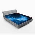 thumbnail image 1 of Ambesonne Astrology Fitted Sheet, Signs Virgo Scorpio, Full Size, Blue White and Red, 1 of 2
