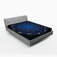 thumbnail image 1 of Ambesonne Astrology Fitted Sheet, Zodiac Dates in Space, Queen Size, Dark Blue and White, 1 of 2
