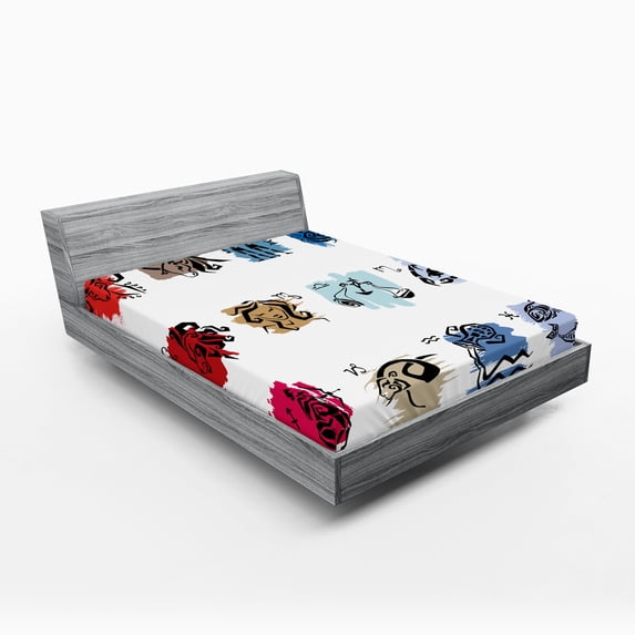 Ambesonne Astrology Fitted Sheet, Zodiac Signs Art, Full Size, Multicolor