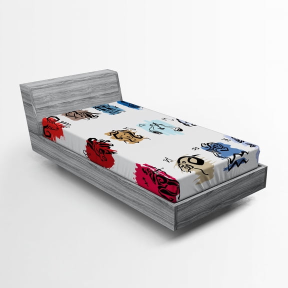 Ambesonne Astrology Fitted Sheet, Zodiac Signs Art, Twin Size, Multicolor