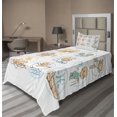 thumbnail image 1 of Ambesonne Astrology Fitted & Top Sheet Set with Sham, Zodiac Signs Design, Multicolor, 1 of 4