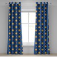 thumbnail image 1 of Ambesonne Astrology Grommet Curtain, Astronomic Ornaments, 50" x 96", Yellow Brown and Blue, 1 of 6
