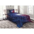 thumbnail image 1 of Ambesonne Astrology Quilted Bedspread Set 2 Pcs, Connected Dots Signs, Twin Size, Blue White and Red, 1 of 3