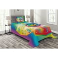 thumbnail image 1 of Ambesonne Astrology Quilted Bedspread Set 2 Pcs, Hippie Style Zodiac, Twin Size, Multicolor, 1 of 3
