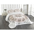 thumbnail image 1 of Ambesonne Astrology Quilted Bedspread Set 3 Pcs, Circle of Zodiac Sign, Queen Size, Pale Grey and White, 1 of 5