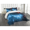 thumbnail image 1 of Ambesonne Astrology Quilted Bedspread Set 3 Pcs, Signs Virgo Scorpio, Queen Size, Blue White and Red, 1 of 5