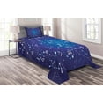 thumbnail image 1 of Ambesonne Astrology Quilted Coverlet 2 Pcs, Constellation Zodiac, Twin Size, Dark Blue, 1 of 2