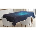 thumbnail image 1 of Ambesonne Astrology Tablecloth Rectangular Table Cover, Zodiac Signs in Space, 52"x70", Turquoise Blue and White, 1 of 4