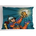thumbnail image 1 of Ambesonne Astronaut Pillow Sham, Astronaut Holds Beer, 26" X 20", Multicolor, 1 of 2