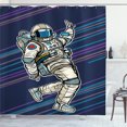 thumbnail image 1 of Ambesonne Astronaut Shower Curtain, Cartoon Character Dancing, 69"Wx84"L, Multicolor, 1 of 3