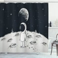 thumbnail image 1 of Ambesonne Astronaut Shower Curtain, Space Happy, 69"Wx75"L, Black White, 1 of 3