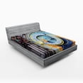 thumbnail image 1 of Ambesonne Astronomical Fitted Sheet, Old Town Medieval, Queen Size, Blue and Yellow, 1 of 2