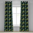 thumbnail image 1 of Ambesonne Astronomy Grommet Curtain, Science Pattern Print, 50" x 120", Turquoise Yellow and Black, 1 of 6