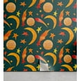 thumbnail image 1 of Ambesonne Astronomy Peel & Stick Wallpaper for Home, Moons Shooting Stars Art, 13"x36", Earth Yellow Scarlet, 1 of 1