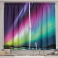 thumbnail image 1 of Ambesonne Aurora Borealis Kitchen Curtains, Starry Night Photo, 55"x39", Multicolor, 1 of 3