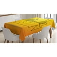 thumbnail image 1 of Ambesonne Austin Tablecloth Rectangular Table Cover, Minimal Texas Linear Skyline, 52"x70", Yellow and Orange, 1 of 4