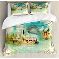 thumbnail image 1 of Ambesonne Australia Duvet Cover Set, Cityscape Sydney, 2-Calking, Cream and Multicolor, 1 of 7
