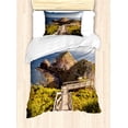 thumbnail image 1 of Ambesonne Australia Duvet Cover Set, Rocks Bridge and the Sea, Twin, Tan Green Blue, 1 of 3
