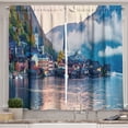 thumbnail image 1 of Ambesonne Austrian Kitchen Curtains, Foggy Autumn Sunrise Scene, 55"x39", Multicolor, 1 of 3