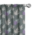 thumbnail image 1 of Ambesonne Autumn Window Curtains, Fall Striped Maple Leaves, Each 28" W x 84" L, Grey Teal Violet Pale Tan, 1 of 3