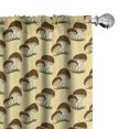 thumbnail image 1 of Ambesonne Autumn Window Curtains, Forest Mushrooms Pattern Art, Each 28" W x 63" L, Chocolate Cream and Green, 1 of 4
