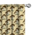 thumbnail image 1 of Ambesonne Autumn Window Curtains, Forest Mushrooms Pattern Art, Each 28" W x 95" L, Chocolate Cream and Green, 1 of 4