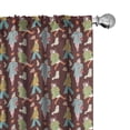 thumbnail image 1 of Ambesonne Autumn Window Curtains, Ladies in Fall Clothes Art, Each 28" W x 84" L, Dark Mauve and Pale Coffee, 1 of 4