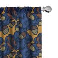 thumbnail image 1 of Ambesonne Autumn Window Curtains, Linear Ornamented Acorns Art, Each 28" W x 95" L, Dark Yellow and Navy Blue, 1 of 4