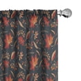 thumbnail image 1 of Ambesonne Autumn Window Curtains, Maple Leaves Drawing Art, Each 28" W x 63" L, Vermilion Dark Taupe, 1 of 4