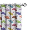 thumbnail image 1 of Ambesonne Autumn 4-Panel Curtains, Repeating Colorful Umbrellas, 56"x95", Pale Maroon and Lime Green, 1 of 1