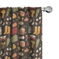 thumbnail image 1 of Ambesonne Autumn Window Curtains, Season Camp Item Marshmallow, Each 28" W x 84" L, Dark Taupe and Pale Orange, 1 of 4