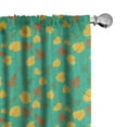 thumbnail image 1 of Ambesonne Autumn Window Curtains, Seasonal Fall of the Leaf, Each 28" W x 84" L, Sea Green and Mustard, 1 of 4