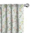 thumbnail image 1 of Ambesonne Autumn Window Curtains, Seasonal Foliage Doodles, Each 28" W x 63" L, Mint Green and Pastel Pink, 1 of 5
