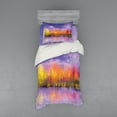 thumbnail image 1 of Ambesonne Autumn Bedding Set 3 Pcs, Fall Season Trees River, Twin, Lavender Yellow, 1 of 3
