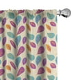thumbnail image 1 of Ambesonne Autumn Curtains, Colorful Warm Tones Rounds, Pair of 28"x63", Fuchsia and Pale Teal, 1 of 5