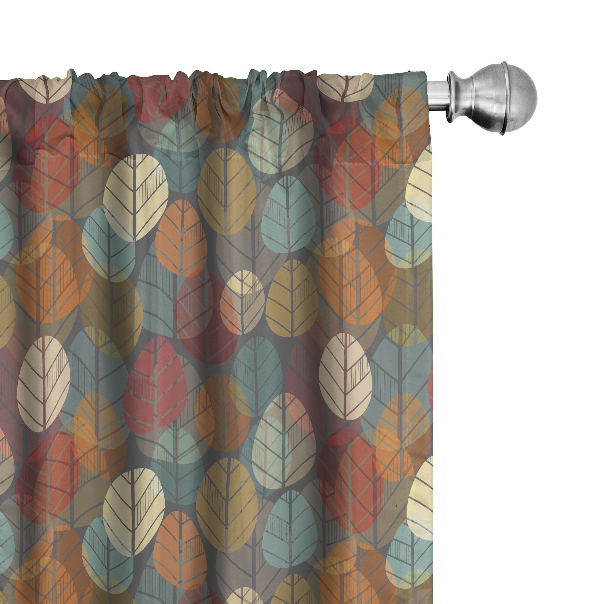 Autumn Leaf Pattern 95" Multicolor Polyester Curtain Panels (Set of 2)