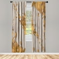 thumbnail image 1 of Ambesonne Autumn Curtains, Fall Art Maple Leaves Print, Pair of 28"x84", Sand Brown, 1 of 2