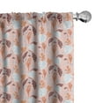 thumbnail image 1 of Ambesonne Autumn Curtains, Flowers Dotted Leaves Art, Pair of 28"x63", Dark Rust and Sand Brown, 1 of 5