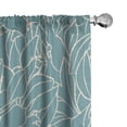 thumbnail image 1 of Ambesonne Autumn Curtains, Leaves Pattern Background, Pair of 28"x63", Pale Teal and Champagne, 1 of 1