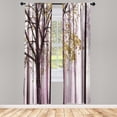thumbnail image 1 of Ambesonne Autumn Curtains, Lonely Tree Leaves Woods, Pair of 28"x63", Sand Brown, 1 of 2