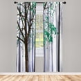 thumbnail image 1 of Ambesonne Autumn Curtains, Lonely Tree Leaves Woods, Pair of 28"x84", Sea Green, 1 of 2