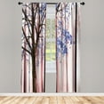 thumbnail image 1 of Ambesonne Autumn Curtains, Lonely Tree Leaves Woods, Pair of 28"x95", Ceil Blue, 1 of 2