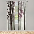 thumbnail image 1 of Ambesonne Autumn Curtains, Lonely Tree Leaves Woods, Pair of 28"x95", Pale Fuchsia, 1 of 2