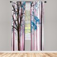 thumbnail image 1 of Ambesonne Autumn Curtains, Lonely Tree Leaves Woods, Pair of 28"x95", Pale Pink, 1 of 2