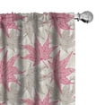 thumbnail image 1 of Ambesonne Autumn Curtains, Maple Leaf Silhouettes Art, Pair of 28"x63", Dark Pink and Pale Grey, 1 of 4